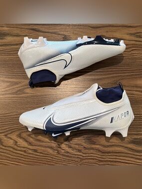 Size 13 Nike Vapor Edge Pro 360 White Navy Blue Football Cleats AO8277-106 NEW